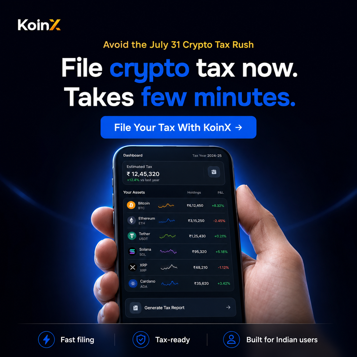 Binance + CoinDCX + WazirX. Done.