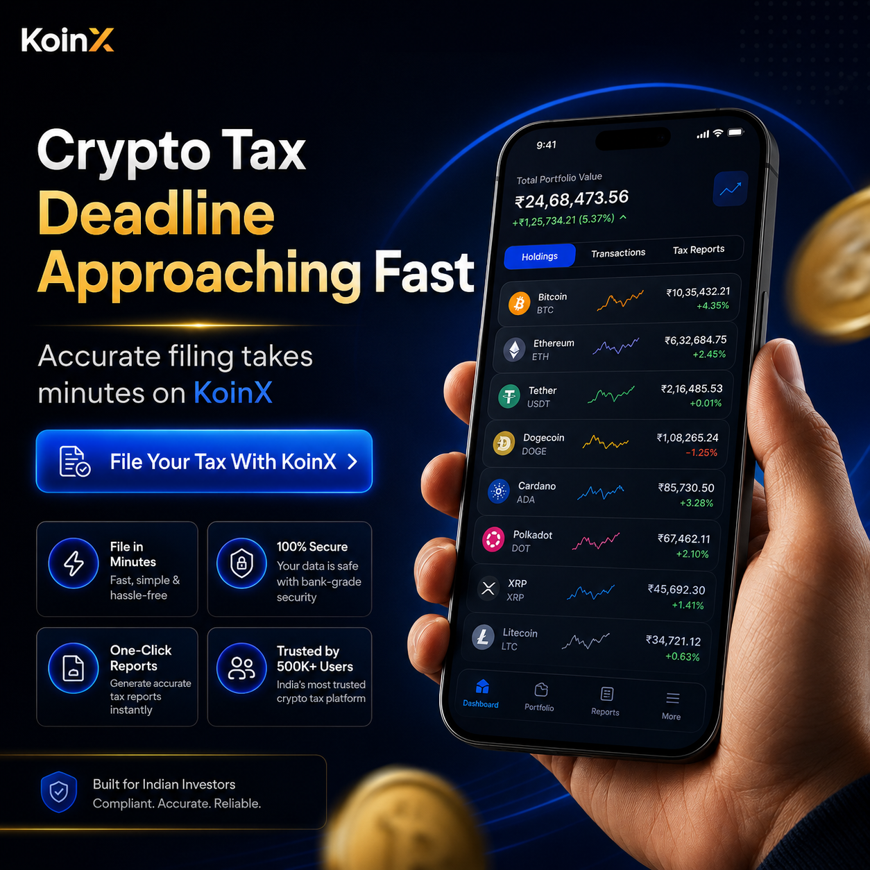 Binance + CoinDCX + WazirX. Done.
