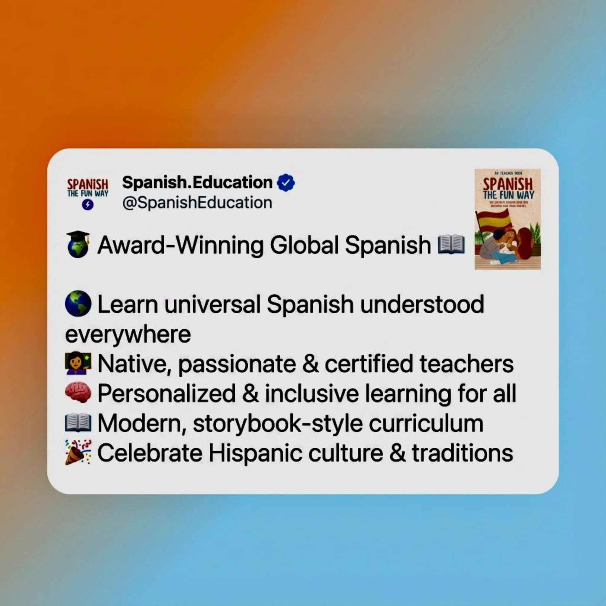 Spanish the Fun Way Academy: ¡Viva el Español! - Profile and Classes